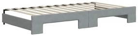 Sofá-cama c/ gavetão e colchões 100x200cm tecido cinzento-claro