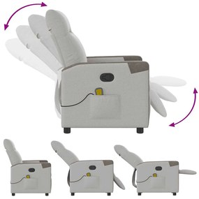 Cadeira de massagem reclinável tecido cinzento