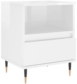 Mesa de cabeceira 2 pcs derivados de madeira branco brilhante