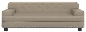 Cama para cães 90x53x30 cm couro artificial cappuccino