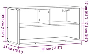 Móvel p/ TV 80x31x39,5 cm deriv. madeira/metal cinzento sonoma