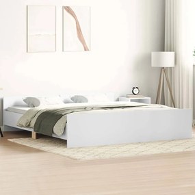 Estrutura de cama com cabeceira e apoio pés 160x200 cm branco