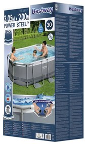 Bestway Piscina acima do solo oval Power Steel 305x200x84 cm