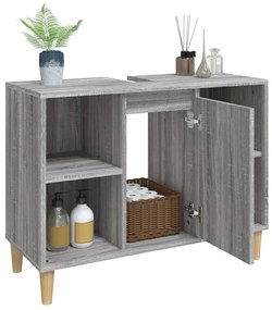 Móvel p/ lavatório 80x33x60 cm derivados madeira cinza sonoma