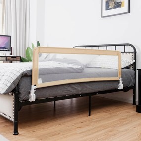 Barra de segurança para bebés para camas com altura ajustável 150 x 55 cm Bege