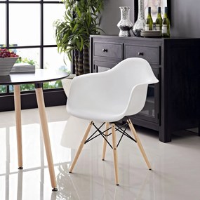 Conjunto 4 Cadeiras de Cozinha e Sala de Jantar  TOWER PP (SU), madeira, polipropileno branco