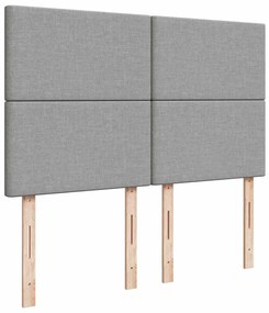 Estrutura cama otomana colchão 140x200cm tecido cinzento claro