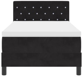 Cama Box com Colchão vidaXL Preta 100x200 cm Veludo