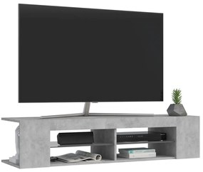 Móvel de TV com luzes LED 135x39x30 cm cinzento cimento