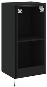 Móvel de parede para TV com luzes LED 40,5x35x80 cm preto