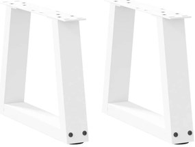 vidaXL Pés para mesa de centro em V, 2 peças, branco, 40x(30-31,3) cm, aço