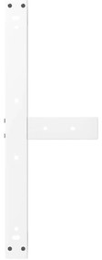 Pés para mesa de centro em forma de T, 2 peças, branco, 60x25x(30-31)
