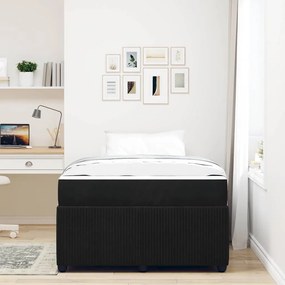 Estrutura de cama com colchão Outros Preto 120 x 190 cm Veludo