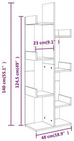 Estante 48x25,5x140 cm contraplacado cinzento cimento