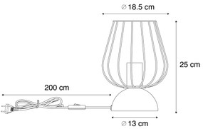 Candeeiro de mesa moderno preto aramado - Palica Moderno