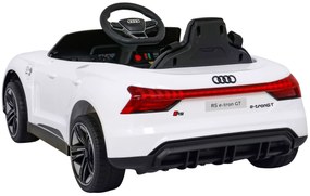 Carro elétrico para Crianças 12V 4x4 Audi RS E-Tron GT Rodas de EVA, Assento de couro Branco