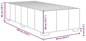 Estrutura de cama sem colchão 90x190 cm tecido castanho-escuro