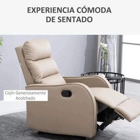 Poltrona Relax Tully Reclinável - Bege - Design Moderno