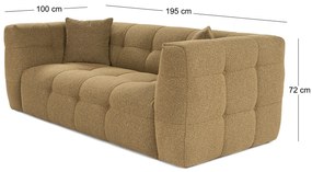 Sofá de 2 Lugares Cady – Khaki – 195x100x72 cm