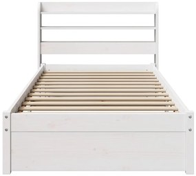 Estrutura cama c/ cabeceira 75x190 cm pinho maciço