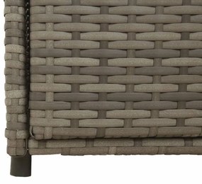 Armário de arrumação para jardim 55x55x111 cm vime PE cinzento