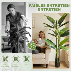 Planta Artificial Bananeira, 70 x 60 x 180 cm, 18 Folhas Realistas, Verde