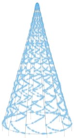 Árvore de Natal mastro de bandeira 1400 LEDs 500 cm azul