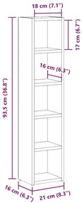 Armários para CDs 2 pcs 21x16x93,5cm derivados madeira castanho