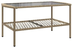 4 pcs conjunto de sofás para jardim c/ almofadões vime PE bege