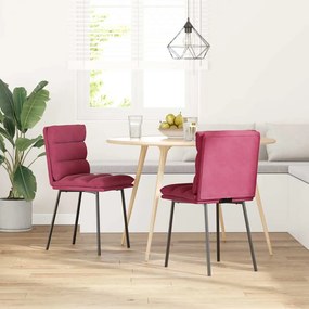 Cadeiras de jantar 2 pcs veludo vermelho tinto
