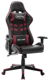 vidaXL Cadeira de gaming couro artificial preto e vermelho tinto