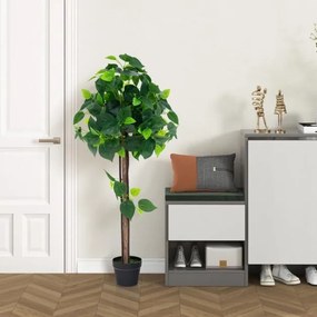 Macieira artificial, planta falsa em vaso com tronco e galhos de madeira de verdade