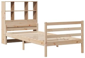Cama com estante sem colchão 90x200 cm pinho maciço