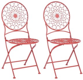 Conjunto de 2 cadeiras de jardim em metal vermelho SCARIO Beliani