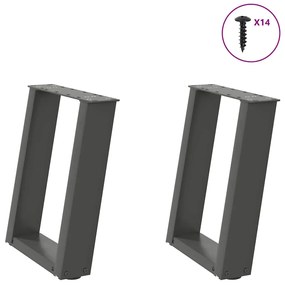 Pés para mesa de centro em forma de U, 2 peças, antracite, 38x(42-43)