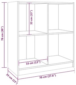Aparador pinho maciço 70x33x76 cm cinzento