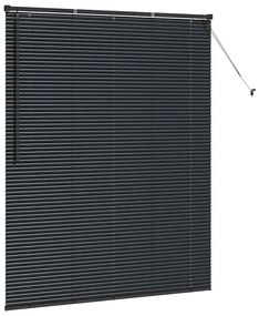 Persiana de Janela com cortinas Outros Manual Preto 140 x 175 cm Alumí
