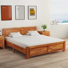 Estrutura cama c/ 2 mesas de cabeceira acácia maciça 160x200cm