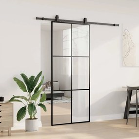 Porta deslizante c/ conj. ferragens 90x205cm vidro ESG preto