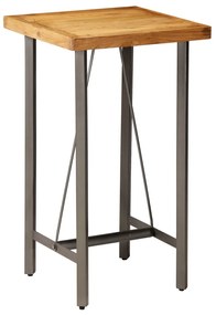Mesa de bar em madeira de teca recuperada maciça 60x60x107 cm