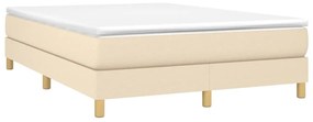 Estrutura de cama sem colchão 140x190 cm tecido cor creme