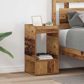 vidaXL Mesa de apoio 2 pcs Madeira antiga 30 x 30 x 56 cm