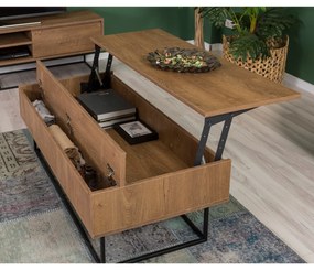 Conjunto de Mobiliário de Sala Laxus – Nogueira/Preto – TV: 180x50x40