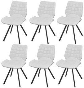vidaXL Cadeiras de jantar 6 pcs couro artificial branco