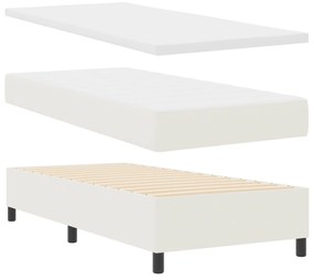 Cama Box Spring com Colchão Creme 90x200 cm Tecido de Veludo