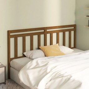 vidaXL Cabeceira de cama 186x4x100 cm pinho maciço castanho mel