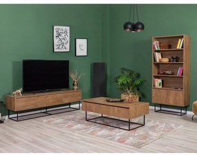 Conjunto de Mobiliário de Sala Laxus – Noz/Preto – 90x39x40 cm