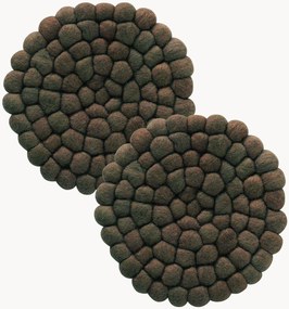 Bases para copos em lã Nisha, conjunto de 2