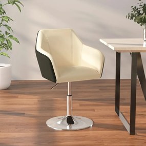 vidaXL Banco de bar couro artificial cor creme e preto