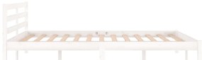 Estrutura de cama 140x200 cm pinho maciço branco